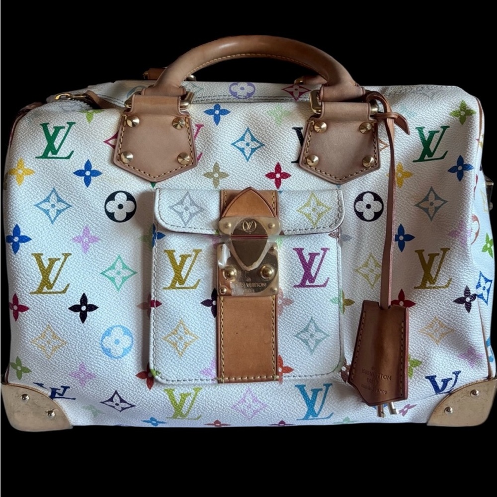Louis Vuitton Vintage Murakami White Multicolor Monogram Speedy Bag
